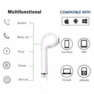 i7 Wireless Bluetooth earphone headsets  / wireless earbuds / Sports Headsets with mic for All Smart Mobile Phone