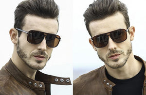 Men's Retro Square Style Gradient Polarised Sunglasses