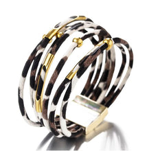 Load image into Gallery viewer, Woman&#39;s Multi-layer Wide Wrap Leopard Leather Bracelet