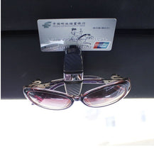 Load image into Gallery viewer, Car Sun Visor Clip Sunglasses &amp; Credit Card Holder  Eyeglasses  Clamp ABS Car Glasses Cases Black