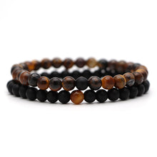 Load image into Gallery viewer, Tiger Eye Natural Lava Stone 6mm Beaded Elastic Bracelet Men &amp; Woman, Unisex
