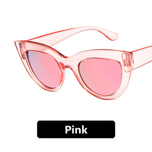 Women's Retro Wild Cat Eye Reflective Gradient Style Sun Glasses