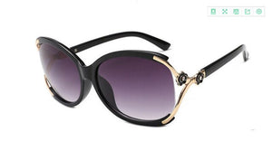 Sexy Vintage Retro Shaped Eye Sunglasses Women  Sun Glasses with Gold Embossed hinges