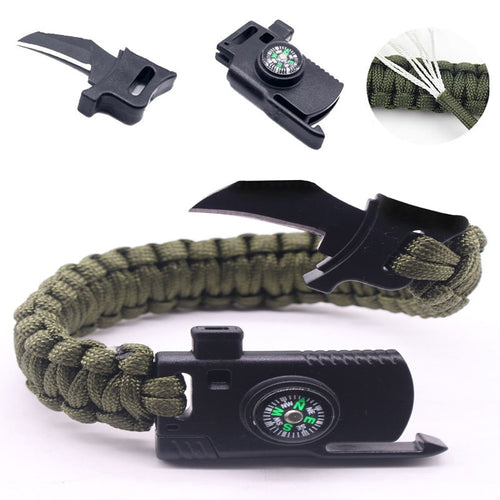 Unisex Braided Multi-function Paracord Survival Bracelet for Outdoor Camping, Rescue & Emergency