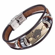 Load image into Gallery viewer, Men&#39;s Zodiac sign Bracelet, Wrist Band with Stainless Steel Clasp