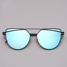 Load image into Gallery viewer, Designer Vintage Cat Eye Wire Frame Sunglasses Women Vintage Metal Reflective Glasses For Women Mirror