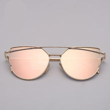 Load image into Gallery viewer, Designer Vintage Cat Eye Wire Frame Sunglasses Women Vintage Metal Reflective Glasses For Women Mirror