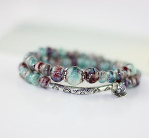 Women's ceramic bead charms bracelets  /  bangles