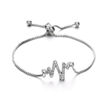 Load image into Gallery viewer, Luxurious Crystal Bracelet Silver Colour Adjustable Infinity Charm Bracelets for Women Fashion Jewellery