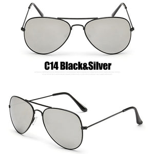 Classic Pilot Style Mirror Sunglasses Women/Men Brand Designer Luxury Sun Glasses