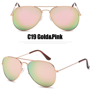 Classic Pilot Style Mirror Sunglasses Women/Men Brand Designer Luxury Sun Glasses