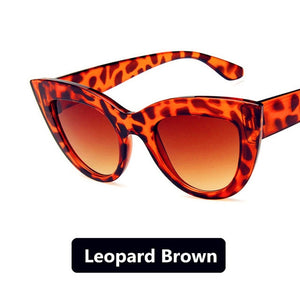 Women's Retro Wild Cat Eye Reflective Gradient Style Sun Glasses
