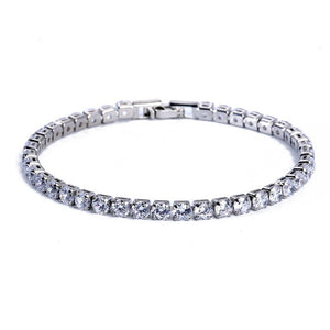 A Luxury Zircon Crystal studded Steel coated Bracelet for Women Formal Wear